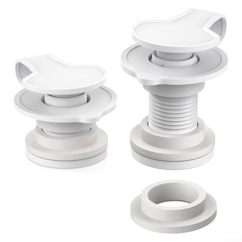 2-teiliges Kühler-Ablaufstopper-Set für Camping mit 1 1 5 Schaftlänge Kunststoffablauf und Unterlegscheiben, auslaufsicherer Ersatz für Kühler-Abflüsse (2,5 cm) von KHIronHive
