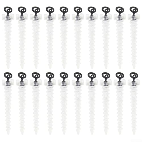 20 Stück Karpfenangeln Köderschrauben mit Ring Swivel Float Connector bietet starken Halt und reibungslose Rotation für effektives Karpfenangeln (L) von KHIronHive