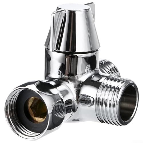 3 Wege Brauseschlauch Splitter Messing Wasserventil für Handbrausen mit Drehfunktion von KHIronHive