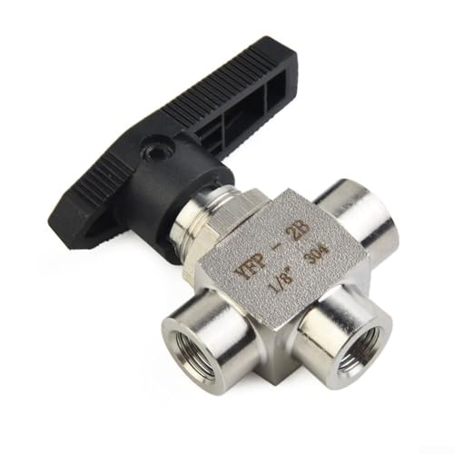 3-Wege-Kugelhahn mit BSPP-Innengewinde 304 Edelstahl für Wasser Öl hohe Druckbeständigkeit und einfache Montage (G1/2) von KHIronHive