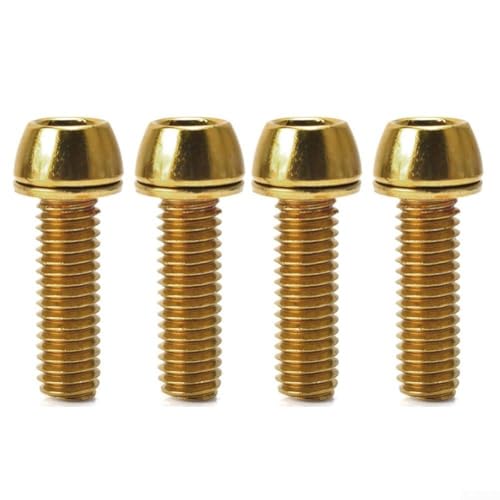 4 Stück Fahrrad-Lenkervorbauschrauben M5 x 20 mm M6 x 20 mm für zuverlässige Unterstützung beim Radfahren (M6 x 20 gelb2) von KHIronHive