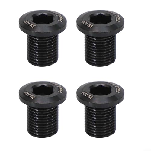 4 Stück Ti Legierung Kettenblattschrauben für Rennrad, passend für UT6800, für R8000, für DA9000 M8 10 mm Spezifikation (schwarz) von KHIronHive