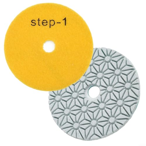 4 Zoll Polierpads für Granit Marmor Stein Beton Harz Schmirgel Schleifen Hohe Dichte Nass Trocken Oberflächen Restaurierung 2 Stück von KHIronHive