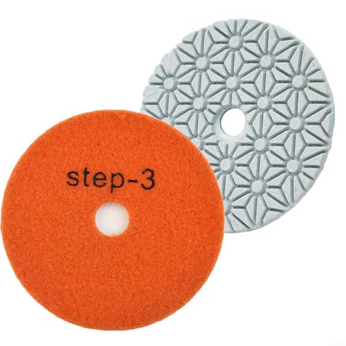 4 Zoll Polierpads für Granit Marmor Stein Beton Harz Schmirgel Schleifen Hohe Dichte Nass Trocken Oberflächen Restaurierung 2 Stück von KHIronHive