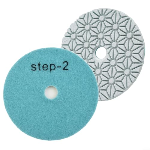 4 Zoll Polierpads für Granit Marmor Stein Beton Harz Schmirgel Schleifen Hohe Dichte Nass Trocken Oberflächen Restaurierung 2 Stück von KHIronHive