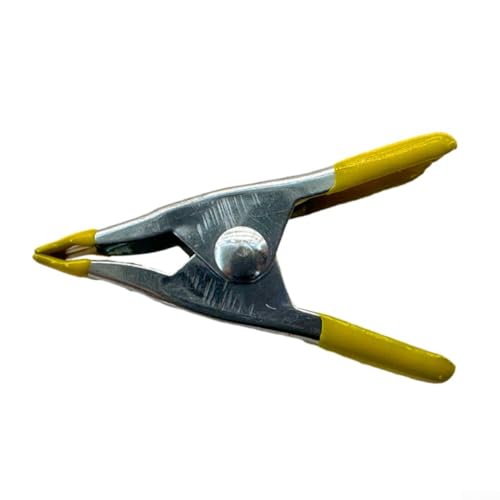 5,1 cm Metallfederklemme mit schützenden Gummi-Pads für Holzbearbeitung, Fotografieunterstützung und Kunststoffplattenbefestigung (gelb) von KHIronHive