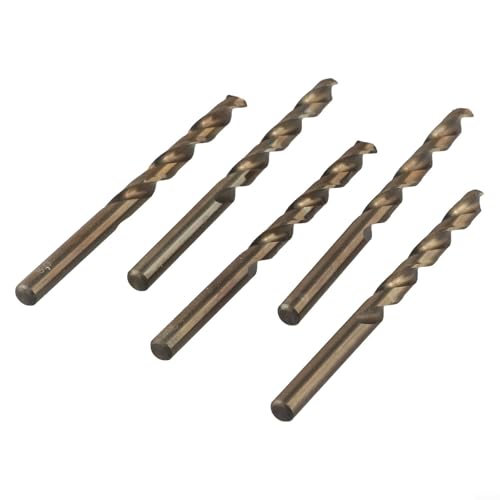 5 Stück M35 Kobaltbohrer für Edelstahl und Metall, Ultra für gehärtetes HSS mit 5% Kobalt, Split Point für reduziertes Wandern (8 mm) von KHIronHive