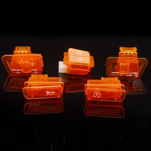 5 Stück Motorrad-Steuerschalter inkl. Scheinwerfer-Dimmer und Blinker (orange) von KHIronHive
