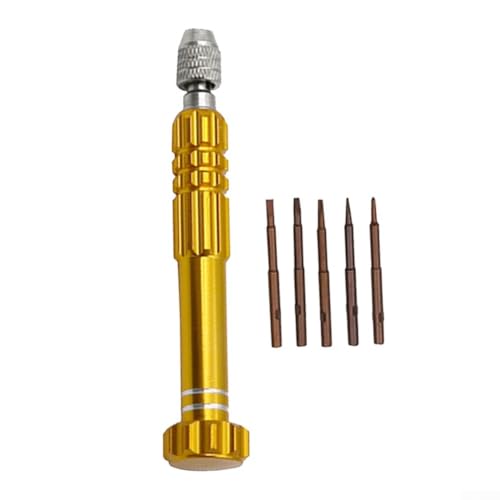 5 in 1 Schraubendreher-Werkzeug für die Reparatur von Handys und Uhren, magnetisch, für Torx-Bits für effiziente Nutzung (gelb) von KHIronHive