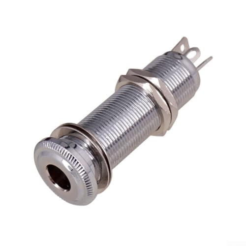 6 x 35 mm E-Gitarren- und Bass-Ausgangsbuchse, 35 cm Stereo-Stecker, kompatibel mit den meisten E-Gitarren und Bass-Instrumenten (Silber) von KHIronHive