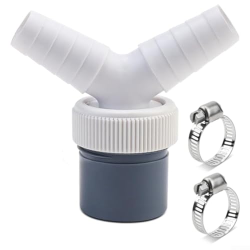 Ablaufadapter für Geschirrspüler Waschmaschine Doppelanschluss Y-Form 1 1/4 Zoll 40 mm PVC Grau Weiß für effiziente Abwasserentsorgung einfache Installation (Doppelanschluss Y) von KHIronHive