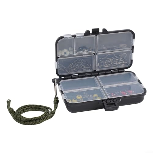 All in One 90 Stück Karpfenangeln Zubehör Haken, Senker, Wirbel in stoßfester Box von KHIronHive