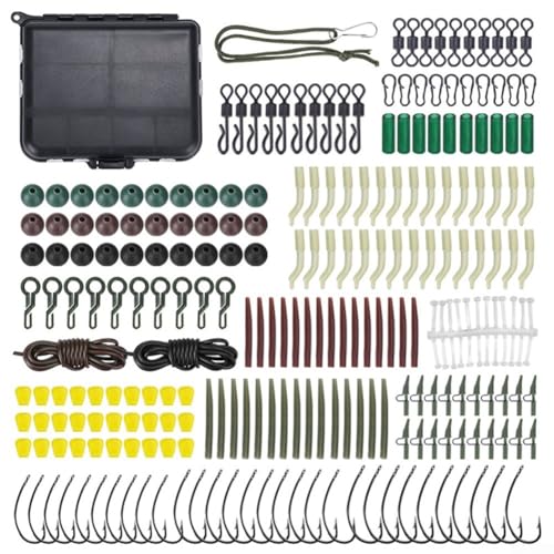 Angelausrüstungsbox, 224 Stück, Zubehör für Karpfenangeln, inklusive Wirbel, Clips und Haken Angelausrüstungsbox, 224 Stück, Zubehör für Karpfenangeln, inklusive Wirbel, Clips und Haken von KHIronHive