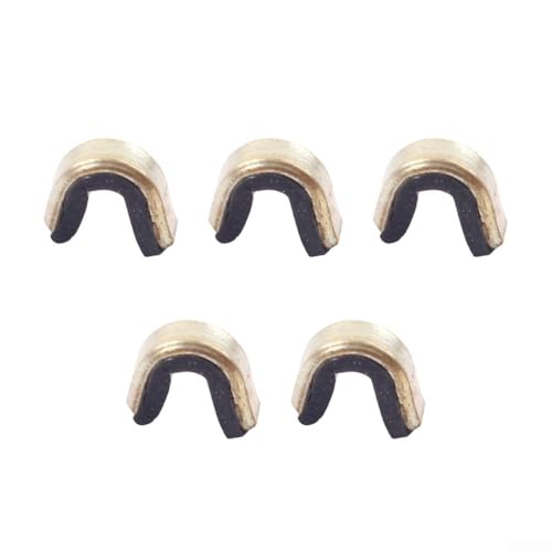 Bogensehne Nock Point Clips für Verbundbögen mit Kupferpfeil Nock Points, Messing und Nylon Innenschicht zum Crimpen auf Bogensehnen für stabile Pfeilpositionierung, 5 Stück (schwarz) von KHIronHive