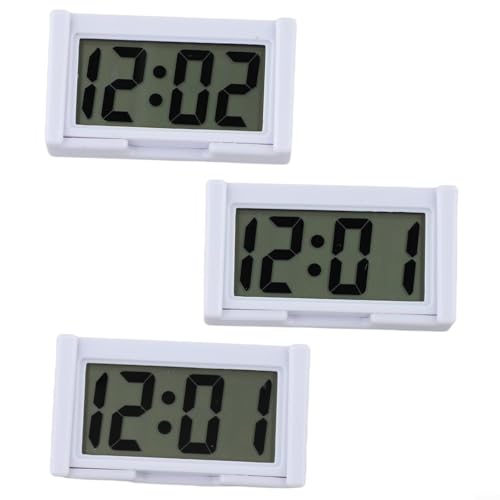 Digitale Uhr für das Armaturenbrett, kleines LCD-Display mit selbstklebender Halterung, wasserdicht, bruchfest, PVC, batteriebetrieben, Blau, Weiß, Schwarz, 3 Stück Digitale Uhr für das Armaturenbrett, kleines LCD-Display mit selbstklebender Halterung, wasserdicht, bruchfest, PVC, batteriebetrieben, Blau, Weiß, Schwarz, 3 Stück von KHIronHive
