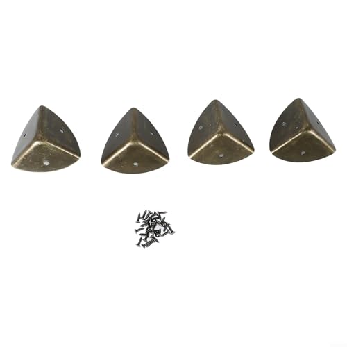 Eckenschutz aus Metall, 40 mm, 4 Stück, für Holzkisten, Truhen mit abgerundetem Design und Schraublochbefestigung von KHIronHive