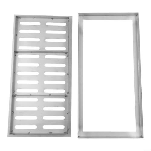 Edelstahl-Entwässerungsabdeckung mit Rahmen für den Außenbereich, rutschfester, rechteckiger Rost, 200 x 300 mm oder 200 x 400 mm, effizientes Wasserflussdesign für Pool- und von KHIronHive