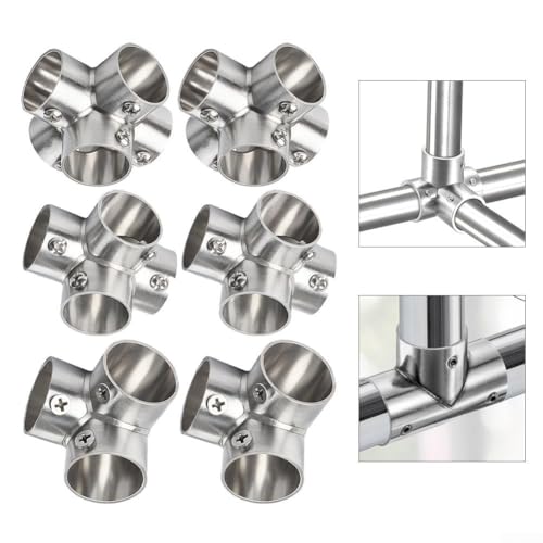 Edelstahl Kleiderstange Flanschverbinder mit 26 mm Innendurchmesser, geeignet für Bühnen-, Regal- und Gewächshausstrukturen (rechtwinklig, 5-fach) von KHIronHive