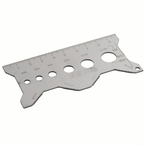 Edelstahl-Lineal Werkzeug für präzise Schraubenmessung, für mechanische und bauliche Anwendungen von KHIronHive