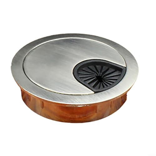 Effiziente Drahtabdeckung für Computertische, drehbares Design für einfaches Kabelmanagement (gebürstet, 60 mm) von KHIronHive