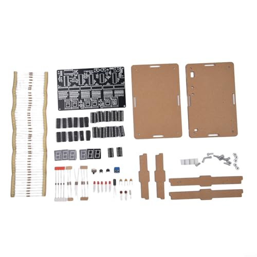 Elektronische Uhr DIY Kit 6 Bit Digital Schaltung für Löttraining mit DC 4 5 V bis 5 5 V Spannung Unterstützung für pädagogische Nutzung (Teile + Gehäuse) von KHIronHive