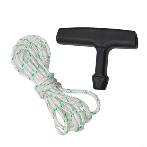 Ersatz-Zugstarter-Seil mit ergonomischem Griff für Rasenmäher, robuste Konstruktion aus Polyester und Kunststoff, passend für die meisten gängigen Benzin-Garten-Rasenmäher-Starter-Mechanismen Ersatz-Zugstarter-Seil mit ergonomischem Griff für Rasenmäher, robuste Konstruktion aus Polyester und Kunststoff, passend für die meisten gängigen Benzin-Garten-Rasenmäher-Starter-Mechanismen von KHIronHive