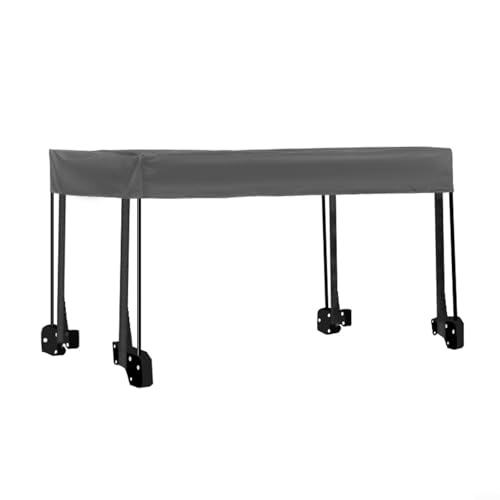 Faltbarer Wagenmarkise, Sonnenschutz, Abdeckung für Trolleywagen, Outdoor, Camping, Lagerung, Gartenwagen, wasserabweisend, 600D-Oxford-Stoff, Grau, Dunkelblau, 89,9 x 47 x 51,1 cm (grau) von KHIronHive