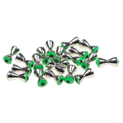 Fliegenbinden Zubehör 10 Stück Hantelform Köderaugen zum Angeln Realistisches Design (S Grün) von KHIronHive