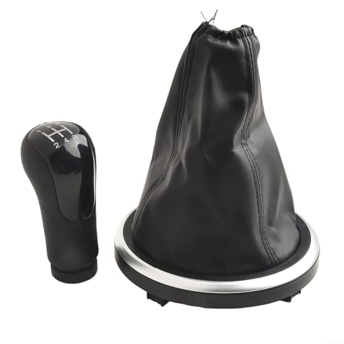 Für Ford kompatibler 5-Gang-Schaltknauf für Fiesta, Fusion, Transit Connect 2002 und spätere Modelle, Auto-Innenteil (Handball + Abdeckung, schwarz) von KHIronHive