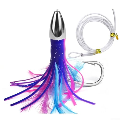 Für Thunfisch Mahi Marlin Angeln Schlepprock Köder 5 9 Zoll mit Rigged Haken (E) von KHIronHive