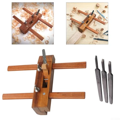 Handhobel aus Holz für Holzhandwerk, ergonomisches Nutwerkzeug für Präzisionsprojekte (A) von KHIronHive