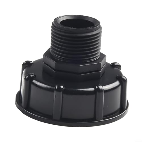 IBC-Tankadapter aus Kunststoff, 60 mm, S60X6, Grobgewinde-Schlauchanschluss mit 1/2 Zoll und 3/4 Zoll Innengewinde, kompatibel mit Standard-IBC-Wasserbehältern (32 mm) von KHIronHive