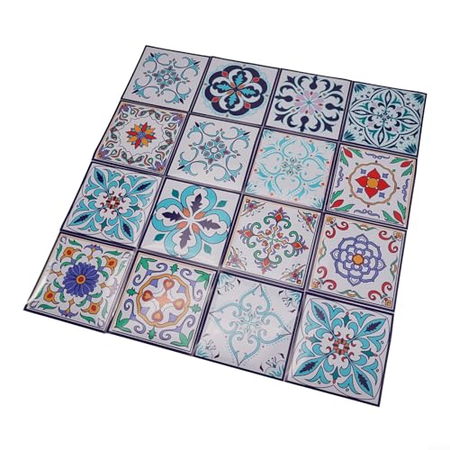 Innovative Abzieh- und Mosaikfliesen zur Verschönerung Ihrer Inneneinrichtung, 24 wasserdichte PVC-Aufkleber für Küche und Badezimmer (10 x 10 cm) von KHIronHive