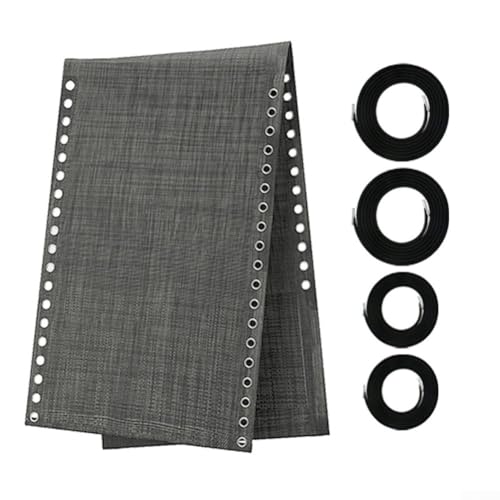 KHIronHive 160 x 48 cm, Ersatzstoff für Liegestuhl, Design mit Seilgurt für einfache Installation und sicheren Sitz (grau) von KHIronHive