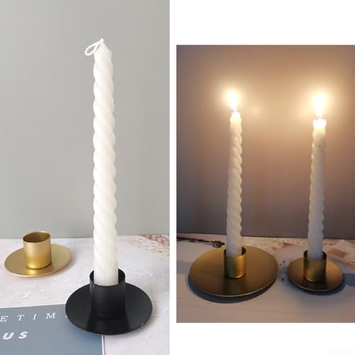 Kerzenhalter aus Metall für Schreibtischdekoration, geeignet für Hochzeiten und verschiedene Feiern (groß, schwarz) von KHIronHive