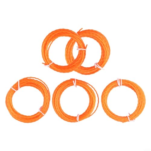 Kompatible Trimmerschnur, 5 Stück, 0,095 Zoll gedrehte Nylonschnur, 4,5 m Rollen für 56 V 38,1 cm schnurlose Rasentrimmer und Aufsätze, vorgeschnittene Ersatzspulen für Gartengraskanten Kompatible Trimmerschnur, 5 Stück, 0,095 Zoll gedrehte Nylonschnur, 4,5 m Rollen für 56 V 38,1 cm schnurlose Rasentrimmer und Aufsätze, vorgeschnittene Ersatzspulen für Gartengraskanten von KHIronHive