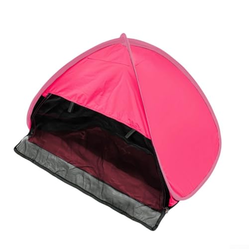 Kopfstützenzelt für den Strand, leichtes Sonnenschutzdach mit Handyzugang und winddichten Funktionen (mit Vorhang, Vinyl, karminrot) von KHIronHive