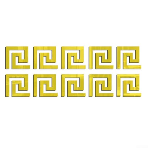 Künstlerische Spiegel-Aufkleber, reflektierende Acryl-Aufkleber für Zuhause, Büro und gewerbliche Räume (Gold) von KHIronHive