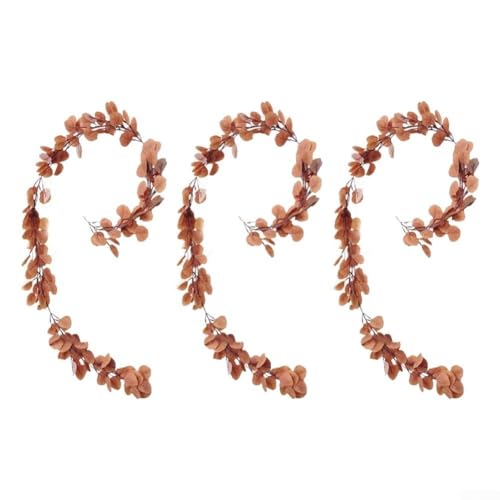 Künstliche Eukalyptusblätter-Girlande, Herbstreben für Halloween, Thanksgiving, Hochzeitstisch oder Kamin, realistische Kunststoff-Blumendekoration (C) von KHIronHive