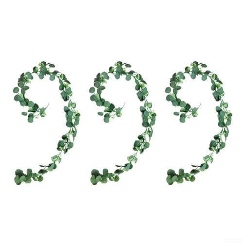 Künstliche Eukalyptusblattgirlande Herbstreben für Halloween, Thanksgiving, Hochzeitstisch oder Kamin-Dekoration, realistische Kunststoff-Blumendekoration (B) von KHIronHive