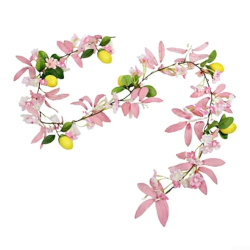 Künstliche Zitronenranken-Girlande für Haus und Garten, Party-Dekoration, realistische Kunststoff-Zitronen, vielseitige Frühlings-Hochzeitsfest-Dekoration für Türen, Fenster, Tische und von KHIronHive