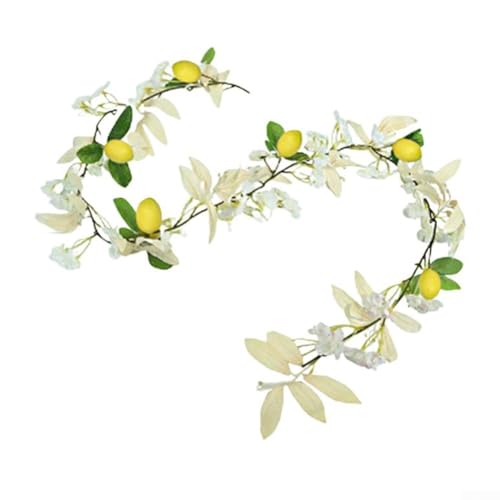 Künstliche Zitronenranken-Girlande für Haus und Garten, Party-Dekoration, realistische Kunststoff-Zitronen, vielseitige Frühlings-Hochzeitsfest-Dekoration für Türen, Fenster, Tische und von KHIronHive