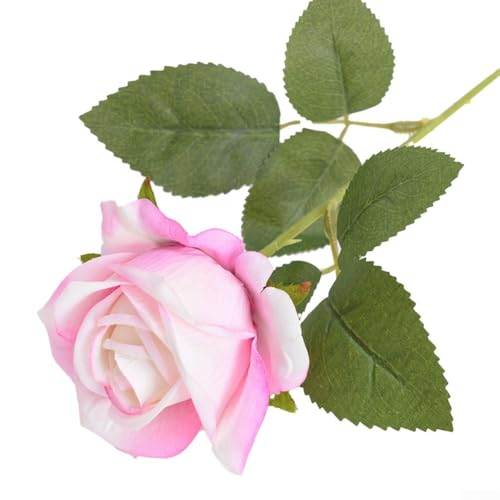 Lebensechte künstliche Rose mit Samt-Touch, perfekte Dekoration für Hochzeiten und Wohnräume (hellrosa) von KHIronHive