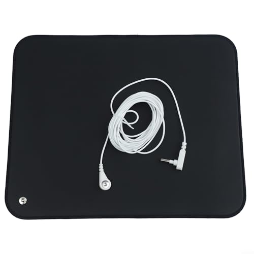 Leitfähiges Erdungspad mit 4,5 m Kabel für Erdung, Karbonledermatte zur Verbesserung der Schlafqualität und Entspannung beim Yoga, Büro oder Zuhause (33 x 28) von KHIronHive