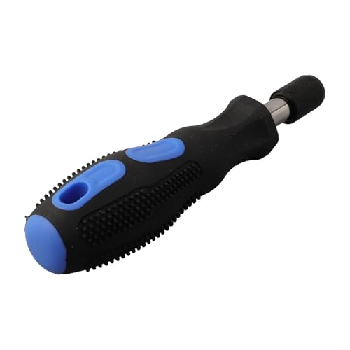 Magnetischer selbstsichernder Schraubendrehergriff mit 1/4-Zoll-Sechskant-Adapter, geeignet für verschiedene Werkzeug-Bit-Verbindungen (blau-schwarz) von KHIronHive
