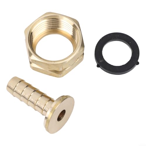 Messing Gartenschlauchverbinder Set 3/8 Zoll Widerhaken auf 3/4 Zoll GHT Buchse Adapter Armaturen für Wasserbewässerungssystem Outdoor Garten Bewässerungsausrüstung (3/8 Zoll) von KHIronHive