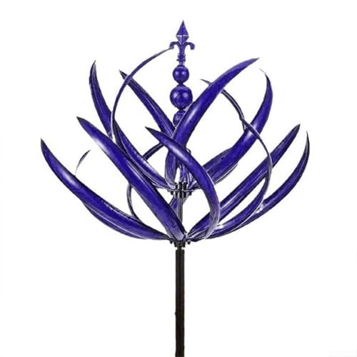 Metall-Windspiel für den Garten, 90 cm hoch, Eisen-Windskulptur mit Farbe und Folien-Finish, wetterbeständig, rotierende Windmühle für den Außenbereich, Hof, Terrasse, Rasen-Dekoration (lila) von KHIronHive