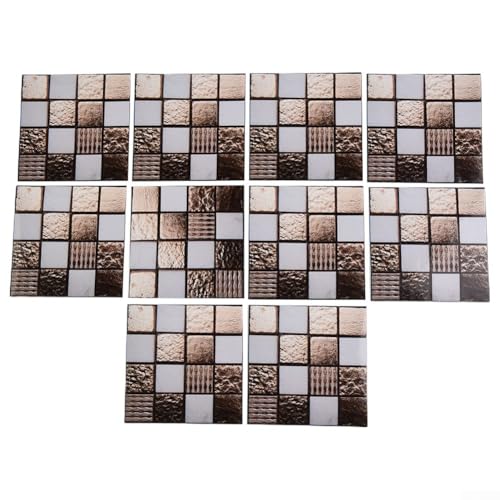 Mosaik-Wandfliesen für Küche und Badezimmer, Fliesenspiegel aus Epoxid-Kunststoff, flexibel und feuchtigkeitsbeständig, für Innenwände, 10 Stück Mosaik-Wandfliesen für Küche und Badezimmer, Fliesenspiegel aus Epoxid-Kunststoff, flexibel und feuchtigkeitsbeständig, für Innenwände, 10 Stück von KHIronHive