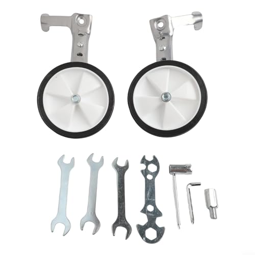 Multi-Speed-Fahrrad-Stabilisatoren, 40,6-61 cm, verstellbare Trainingsräder für Kinderfahrräder, Edelstahl-Kunststoff-Konstruktion, einfache Installation, Werkzeuge im Lieferumfang enthalten (Silber) Multi-Speed-Fahrrad-Stabilisatoren, 40,6-61 cm, verstellbare Trainingsräder für Kinderfahrräder, Edelstahl-Kunststoff-Konstruktion, einfache Installation, Werkzeuge im Lieferumfang enthalten (Silber) von KHIronHive