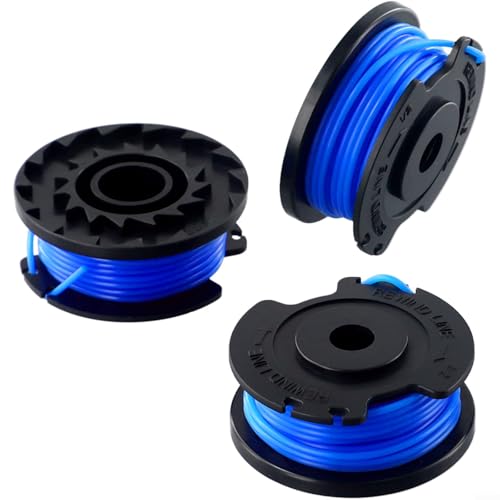 Nylonschnurspule für Greenworks 24 V Rasentrimmer G24LT Serie inkl. G24LT25 G24LT28 G24LT30M 1 65 mm Durchmesser 4 8 m Länge jedes Spulenwerkzeugwechsel, 3 Stück von KHIronHive